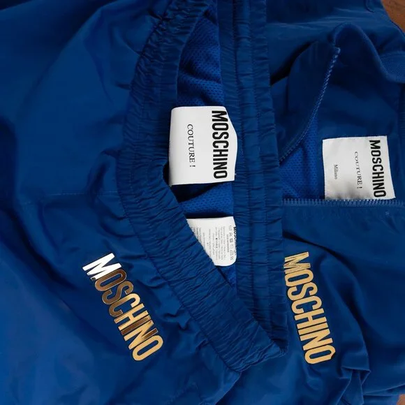 MOSCHINO Blue Nylon Logo Jacket (Tracksuit Available) - Picture 2 of 5